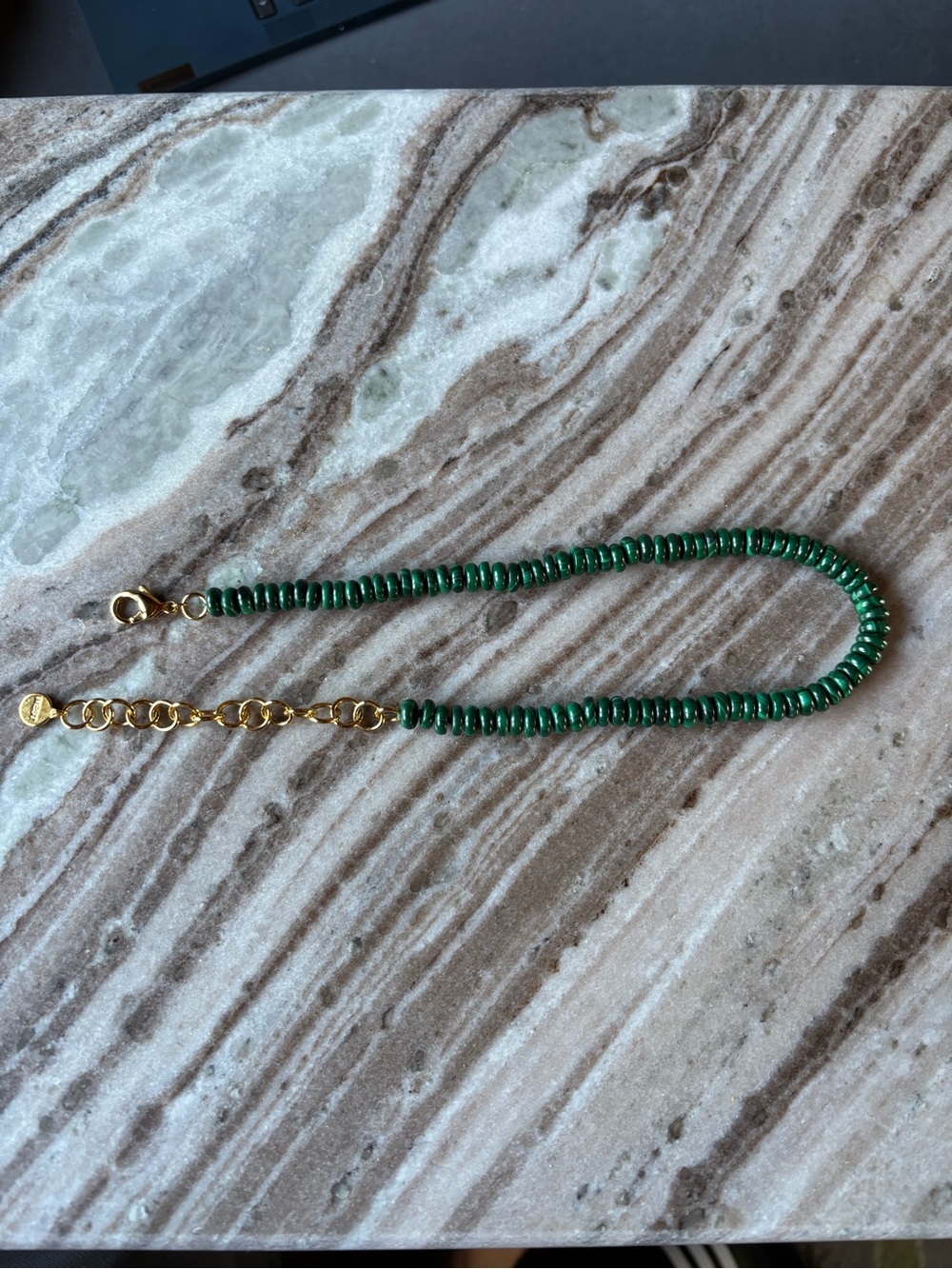 Malachite Beaded Necklace - Picture 2 of 6